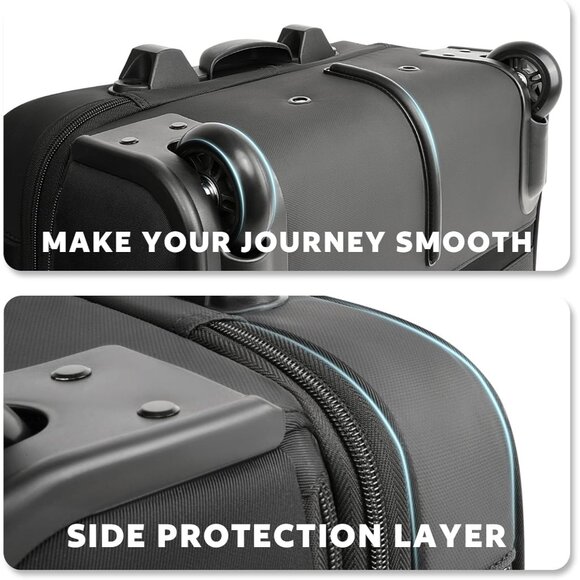 Chic 16-Inch Women's Rolling Computer Bag - TSA-Friendly & Spacious Compartments - Picture 4 of 8